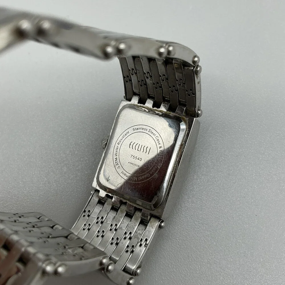 Ecclissi Womens Watch 21mm 75540 Stainless Steel Stretch Band New Battery